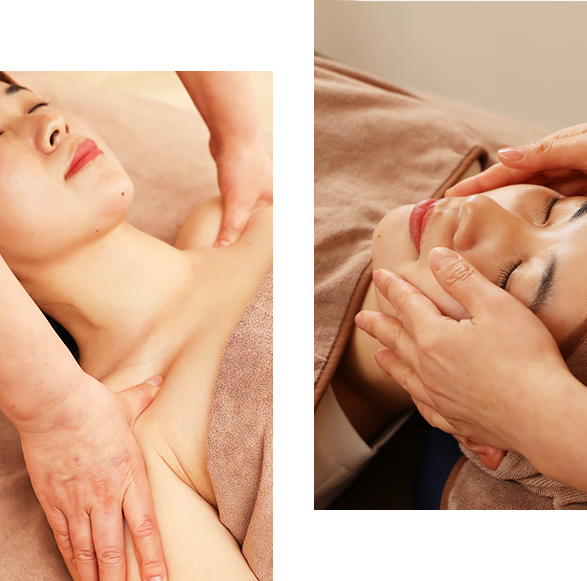 オイルマッサージ　肩と、フェイシャルエステ